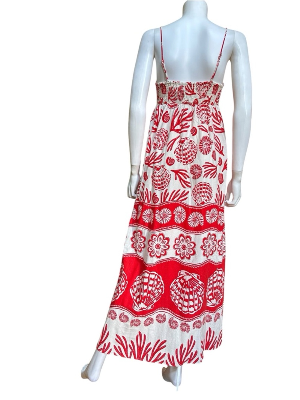 Calypso St. Barth Red and White Linen Blend Maxi Sundress, NWT, XS - Picture 9 of 16